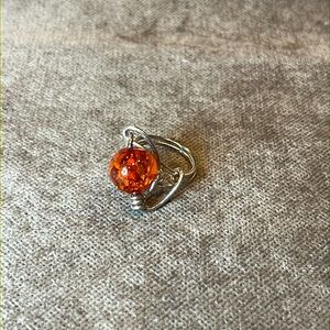 Silver & Amber Ring